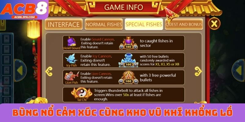 Bùng nổ cảm xúc cùng kho vũ khí khổng lồ