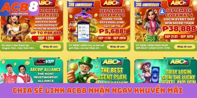 Chia sẻ link ACB8 nhận ngay khuyến mãi&nbsp;