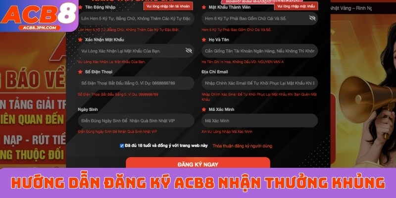 Hướng dẫn đăng ký ACB8 nhận thưởng khủng